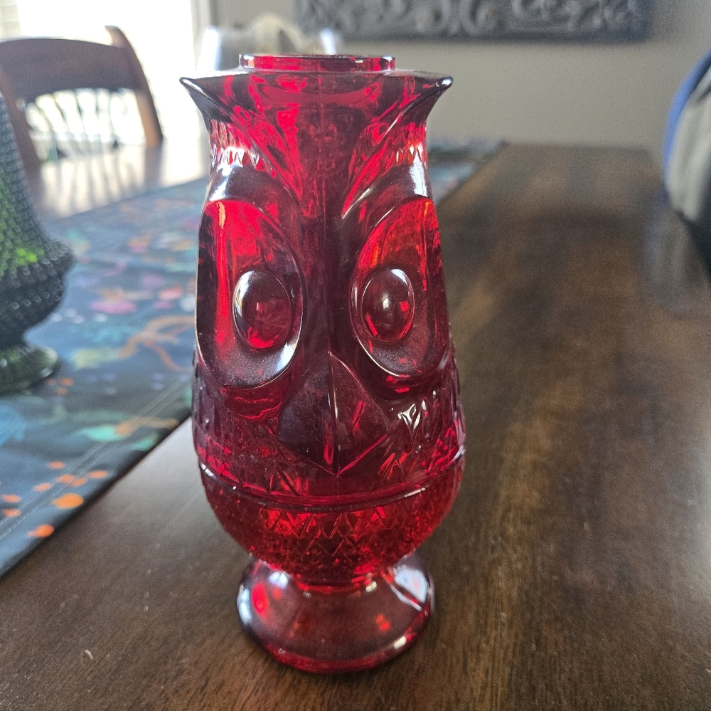 Viking Red Owl Fairy Lamp